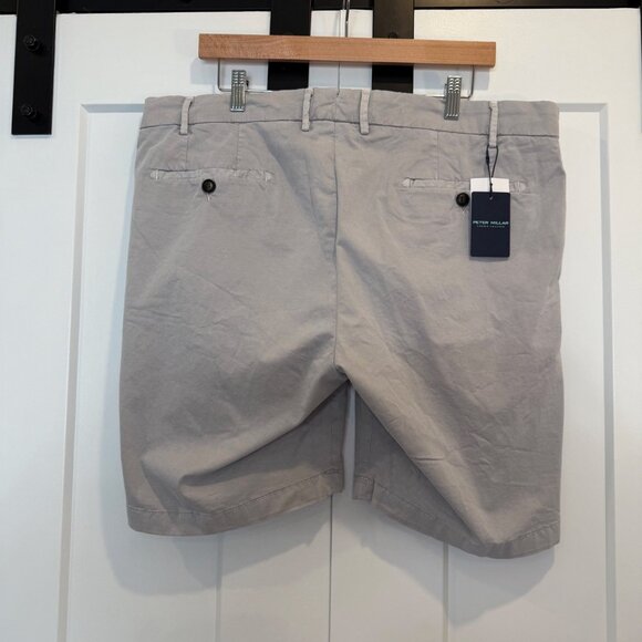 NWT Peter Millar Crown Crafted Shorts Men’s 38 Gray Flat Front Garment Dyed - Picture 3 of 10